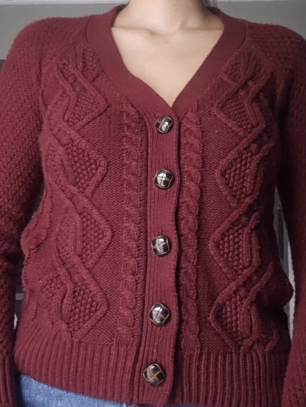 Wet Seal Red Cable Knit Sweater